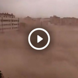 Impresionante 'tormenta' de arena en plena ola de calor en España