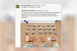"Narcos Calella": cachondeo con el anuncio de una operación policial con 30 gramos de marihuana y 75 euros