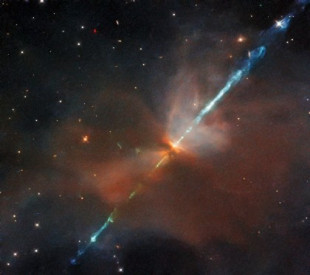 El Hubble captura una estrella que dispara un potente chorro de energía por el cosmos [ENG]