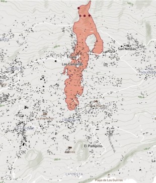 Mapa casa a casa del avance del volcán de La Palma: la lava alcanza 570 viviendas y amenaza otras 1.600