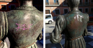 Eliminan la firma del gilipollas que vandalizó la estatua de Fernando de Rojas en Talavera (Titular real)