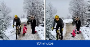 El ciclista que se hizo viral por empujar a una niña denuncia ahora al padre por grabar la escena