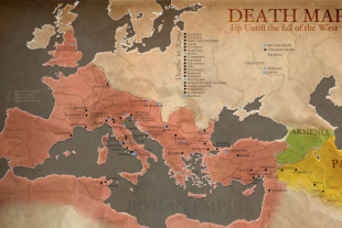 Muerte en Roma: el mapa que ilustra dónde nacieron y murieron todos los emperadores romanos
