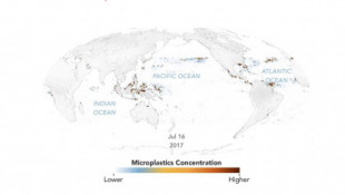 Un mapa animado muestra el flujo del plástico oceánico