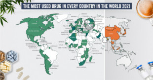 Mapa: Las drogas ilícitas más comunes en el mundo (inglés)