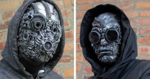 Artista diseña máscaras estilo Steampunk que hacen que los usuarios parezcan cyborgs vivientes [ENG]