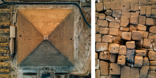 La pirámide de Giza fotografiada desde una perspectiva inusual