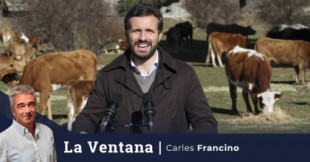 Los siete minutos que desmontan la rueda de prensa de Pablo Casado en una granja