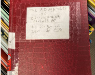 El cuaderno ilustrado de un niño de ocho años se convierte en el libro estrella de una biblioteca