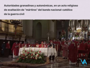 Autoridades granadinas y autonómicas, en un acto religioso de exaltación de “mártires” del bando nacional-católico de la guerra civil