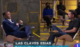 Javier Ruiz pregunta a Pablo Iglesias por Yolanda Díaz y este sentencia el debate sobre su candidatura