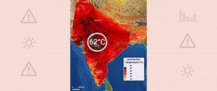 Ola de calor en India y Pakistán: la imagen de más de 60 ºC se refiere al suelo, no al registro meteorológico, que mide la temperatura del aire