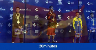 El español Martín Molina se proclama campeón de Europa de boxeo y le ponen el himno con letra franquista