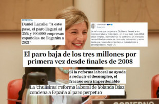 La realidad golpea en la cara a los agoreros “neocon” que vaticinaron el fracaso de la reforma laboral de Yolanda Díaz
