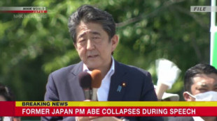 Se desploma el ex-primer ministro japonés durante un discurso en la calle (ING)