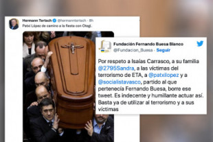 Indignación con el tuit de Hermann Tertsch con una foto de Patxi López en el entierro de Isaías Carrasco: "Indigno de ser eurodiputado"