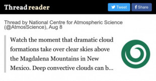 Observe el momento en que las impresionantes formaciones nubosas se apoderan de los cielos despejados sobre las montañas de la Magdalena, en Nuevo México [Eng]