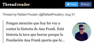 Rafael Poulain: Está historia la tuve que borrar porque la Fundación Ana Frank quería que le pagara más de 150 euros por cada imagen que usé en el hilo anterior