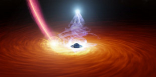 Señales de otras dimensiones en la materia que expulsan los agujeros negros