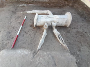 Arqueólogos sacan a la luz un depósito de plomo y otros elementos del sistema hídrico de la Villa Arianna, cerca de Pompeya