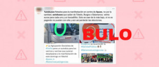 Las desinformaciones que afirman que estos autobuses de otras provincias fueron a Madrid para la manifestación por la sanidad pública