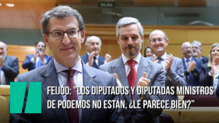 Feijóo en el Senado: "Los diputados y diputadas ministros de Podemos no están, ¿le parece bien?