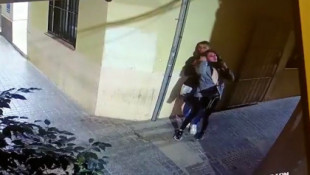 Una cámara de un hotel capta el violento robo a una turista en el centro de Málaga