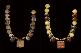 Encuentran un asombroso collar de oro y piedras preciosas en un enterramiento femenino de 1.300 años de antigüedad en Reino Unido