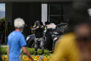 Policías antidisturbios entran al palacio presidencial de Brasil