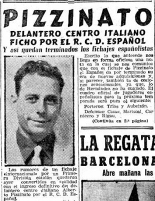 Alberto Pizzinato, «colaboracionista fascista» italiano que fingió ser jugador de fútbol para escapar a España... y fichó