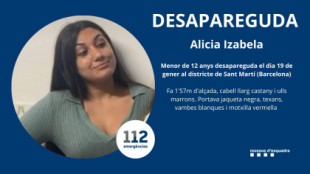 Piden ayuda para encontrar a una niña de 12 años que ha desaparecido en Barcelona