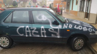 Pintan con lemas contra el lobo y a favor de la caza el coche de una defensora de los animales residente en Teverga