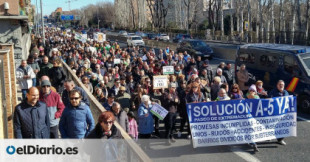 Una gran marcha vecinal irrumpe en medio de la A-5 pidiendo su fin como autovía urbana en Madrid