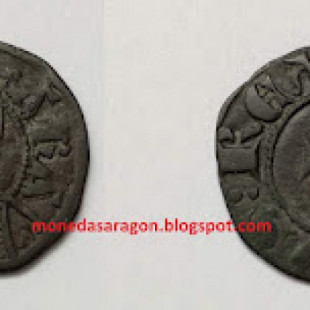 Dinero jaqués del Rey Jaime II de Aragón el Justo. Sariñena. Año 1291 – 1327