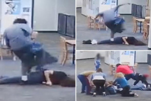 Un vídeo muestra cómo un alumno de 1,90 golpea a una profesora hasta dejarla inconsciente por llevarse una Nintendo Switch [ENG]