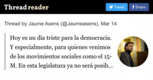 Jaume Asens: Hilo sobre la postura de Podemos frente a la reforma de la Ley Mordaza bloqueada hoy
