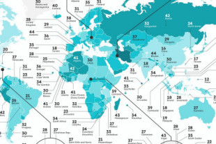 Los países con más vacaciones pagadas y festivos del mundo, reunidos en un detallado mapa