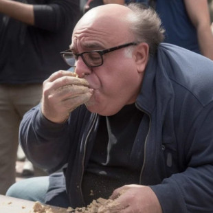 Una IA genera fotos de un concurso de comer cemento entre celebridades. Gana el Papa Francisco