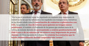 El presidente de Vox en Valencia ensalzaba a Aznar por "autorizar contactos" con ETA y acercar presos