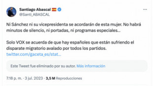 Abascal mantiene su tuit acusando a un magrebí de un crimen pese a reconocer a Piqueras que es 'una equivocación'