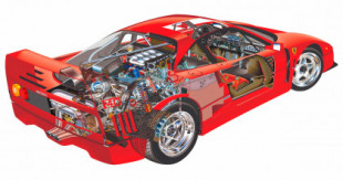 La detallada ilustración del Ferrari F40 con 28.000 objetos que deslumbró como poderío del diseño vectorial