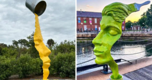 El artista Michael Alfano crea esculturas alucinantes a lo largo del puerto de Boston