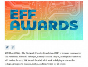 Alexandra Elbakyan, de Sci-Hub, recibe el Premio de la EFF por facilitar el acceso al conocimiento científico [ENG]
