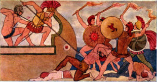La leyenda de Teucro, el héroe griego de la Ilíada fundador mítico de Cartagena y Pontevedra