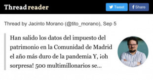 Han salido los datos del impuesto del patrimonio en la Comunidad de Madrid el año más duro de la pandemia. 500 multimillonarios se libraron de pagar un euro pero ¿es aún peor? [Hilo]