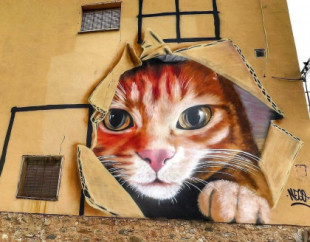 Piezas de arte callejero. Un homenaje a nuestros amigos los gatos [ENG]