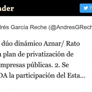 1996. El dúo dinámico Aznar/Rato anuncia su plan de privatización de todas las empresas públicas