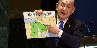 Netanyahu muestra a la Asamblea General de la ONU el mapa de un "nuevo Oriente Próximo" sin Palestina [ENG]