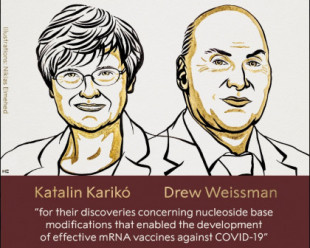 Katalin Kerikó y Drew Weissman ganan el Premio Nobel de Medicina 2023 por sus trabajos que permitieron las vacunas ARN contra la COVID