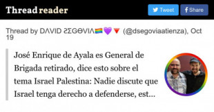 José Enrique de Ayala es General de Brigada retirado, dice esto sobre el tema Israel Palestina
